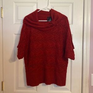 New Direction Red Short Sleeved Sweater Size L